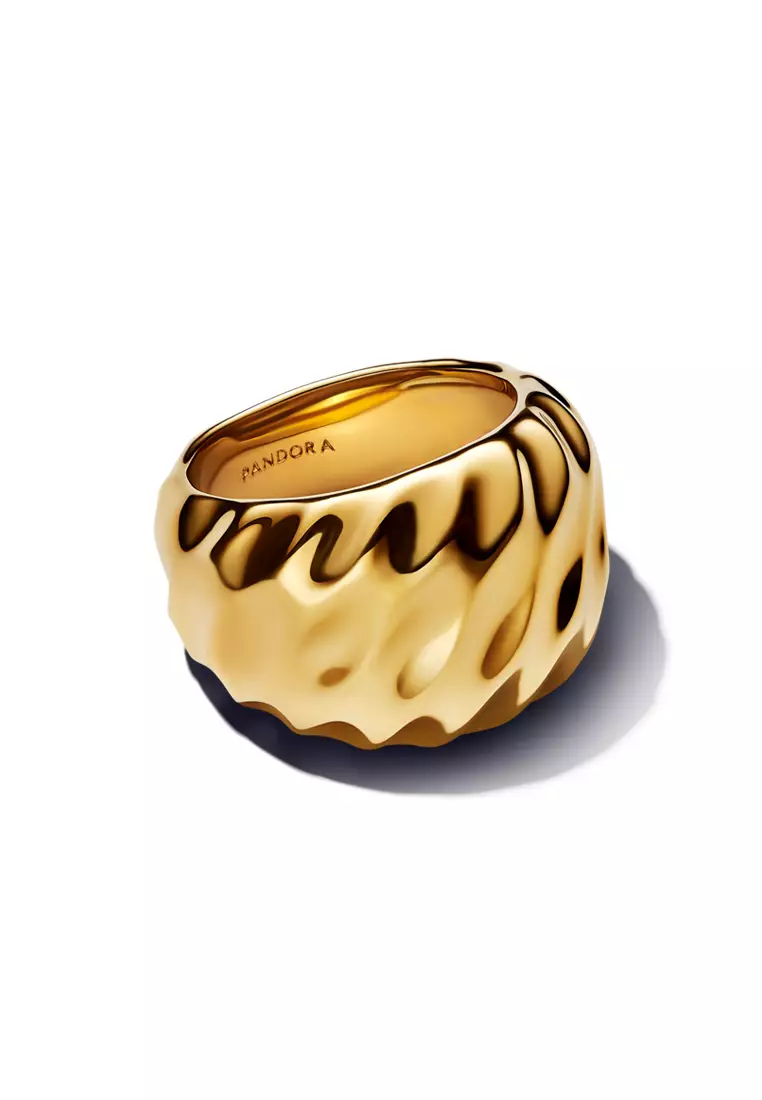 Pandora Essence 14K Gold Plated Rippled Statement Ring