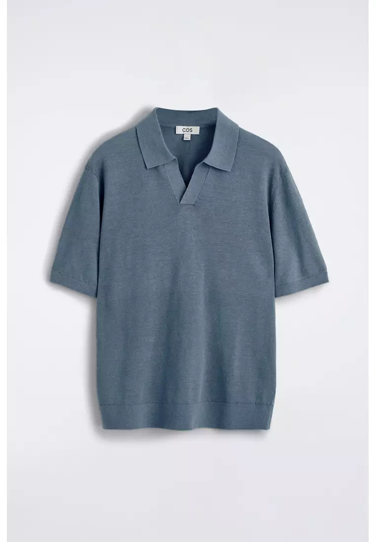 KNITTED LINEN POLO SHIRT