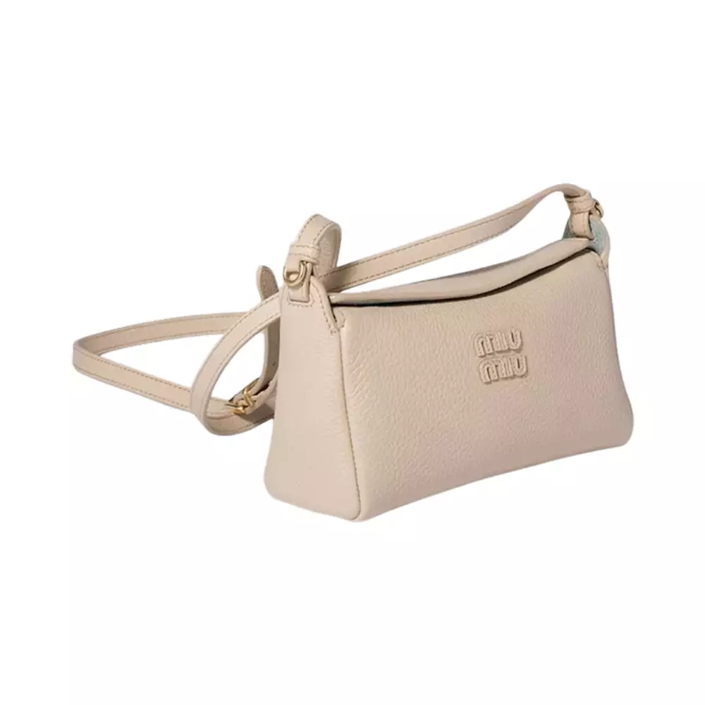 Leather Pouch Travertine/Periwinkle