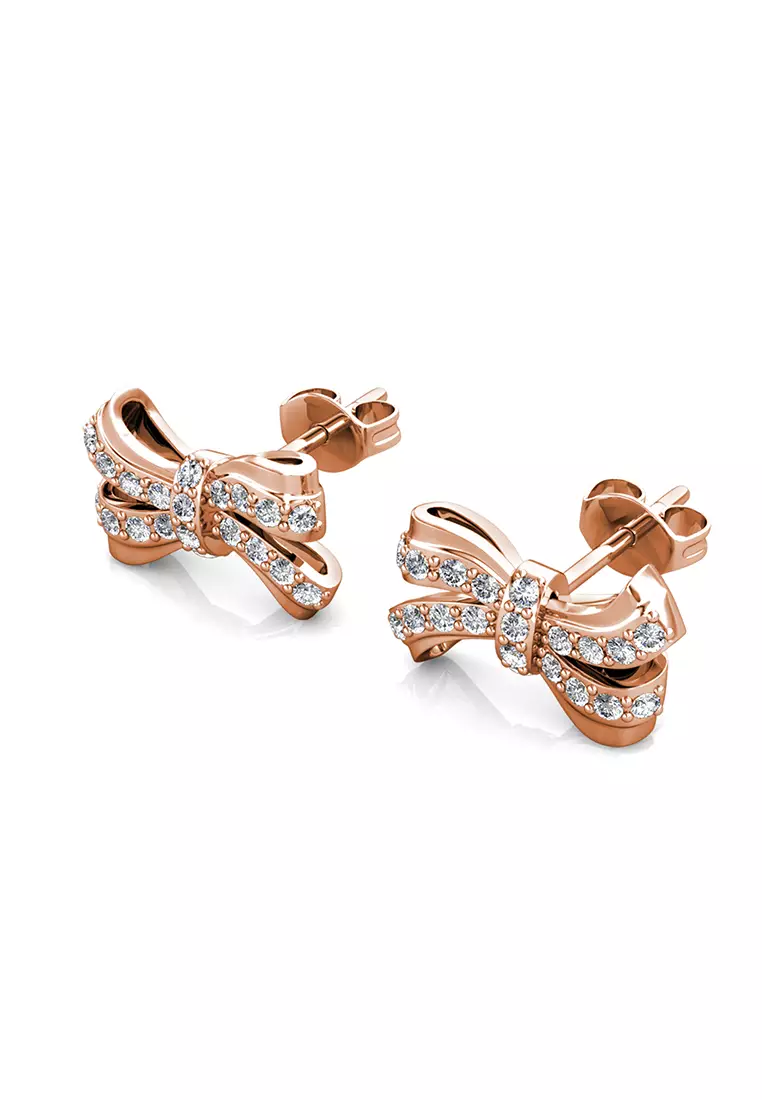 Classic Ribbon Earring RG - Anting Crystal by Her Jewellery