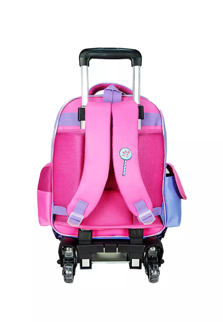16" Ergonomic Flip-Able Magnetic School Bag with 6 x LED Wheel Trolley PS2037+TT