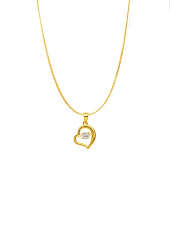 Buy Tomei Tomei Online Exclusive My Heart Beats For You Pendant Cubic Zirconia Heartbeat Collection Yellow Gold 916 With Complimentary Rope Necklace 9p Ddp3 1c 1 42g 2021 Online Zalora Singapore