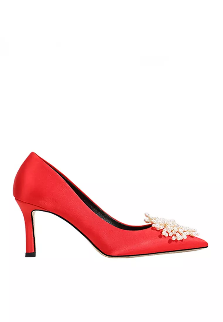 Discount on Twenty Eight Shoes  shoes - SKU: VANSA 6cm Pearl Buckle Evening and Bridal Shoes VSW-P1473.6