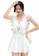 A-IN GIRLS white Sexy Gauze Low V One-Piece Swimsuit 78067USEFF65FCGS_1