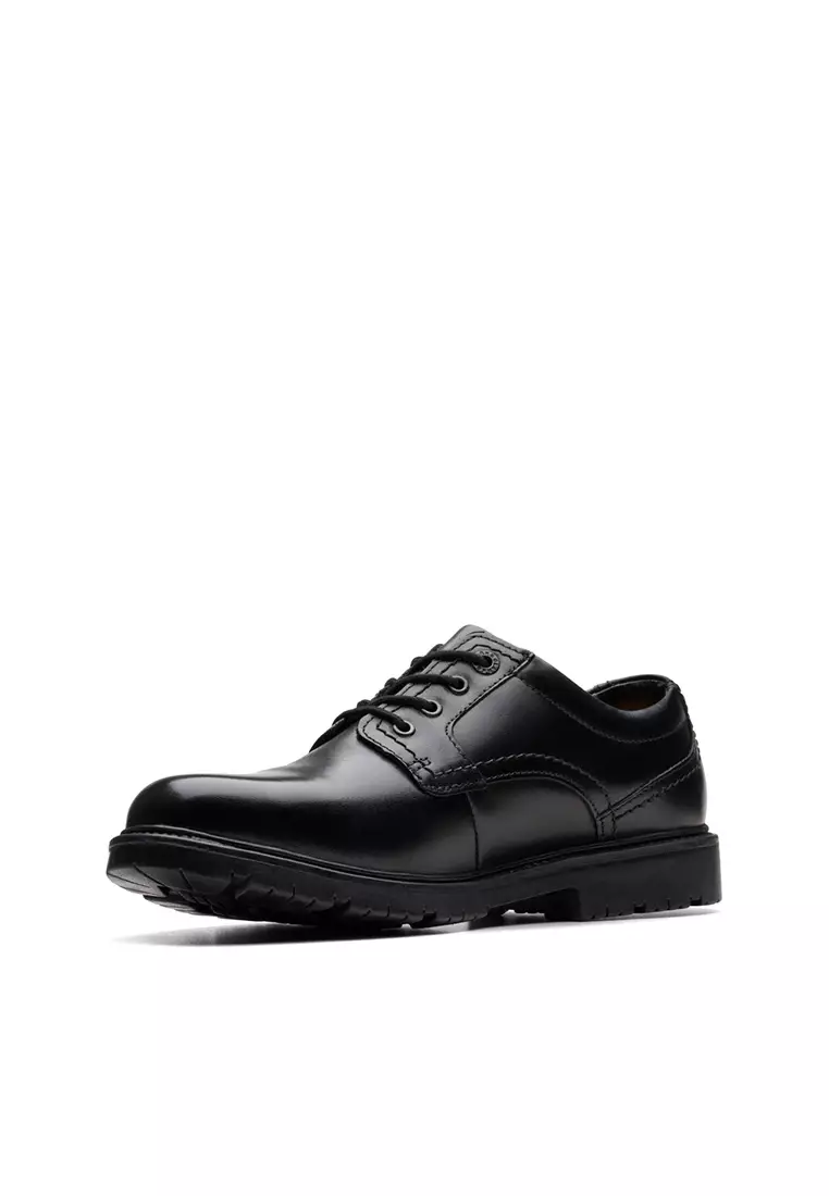Mens Lane Stride Lace up Shoes - Black Leather