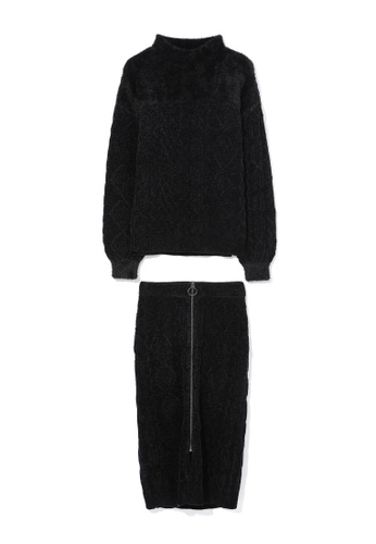 b+ab black Knit sweater and skirt set 94108AA8372E66GS_1