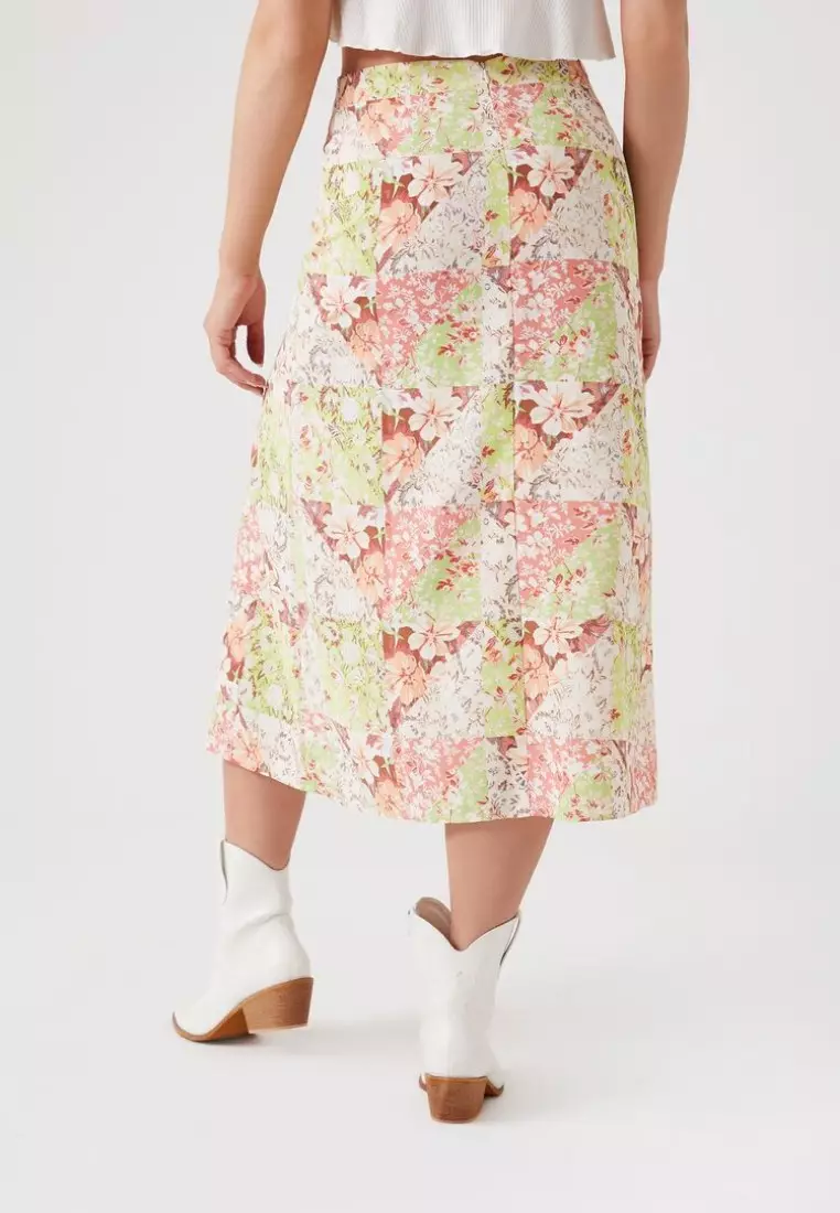 Forever 21 pink midi skirt hotsell