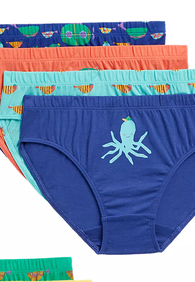 7pk Pure Cotton Sea Life Briefs