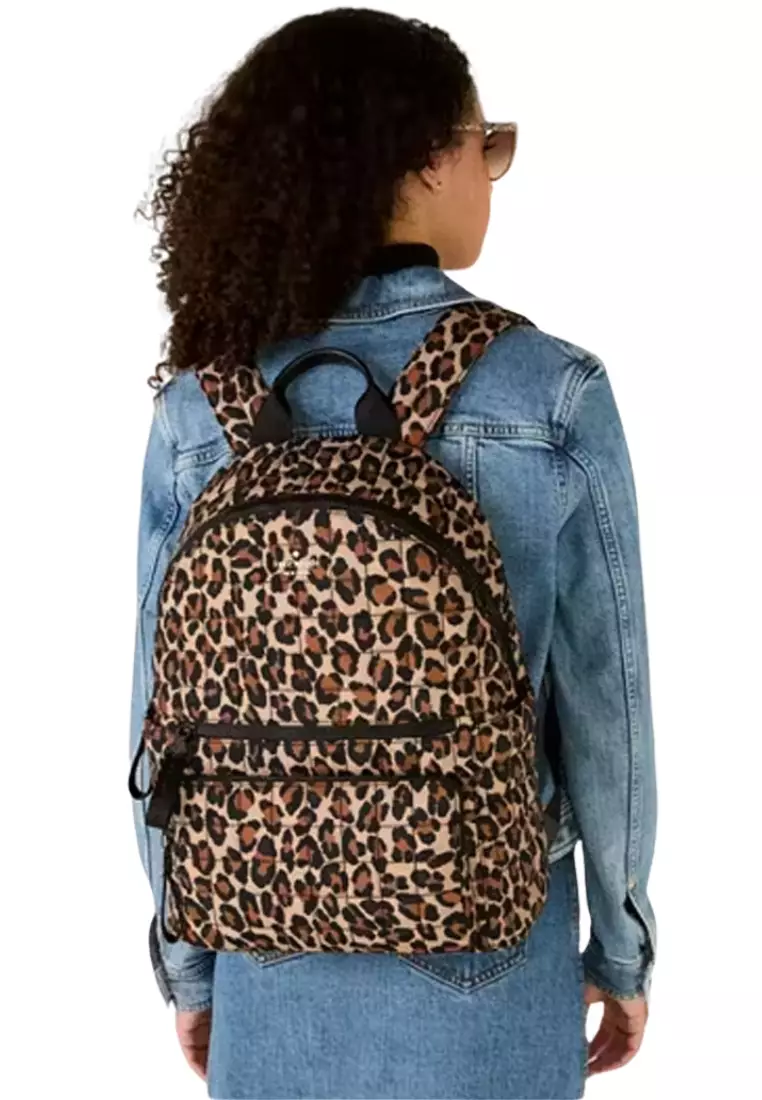 Kate spade leopard print backpack clearance