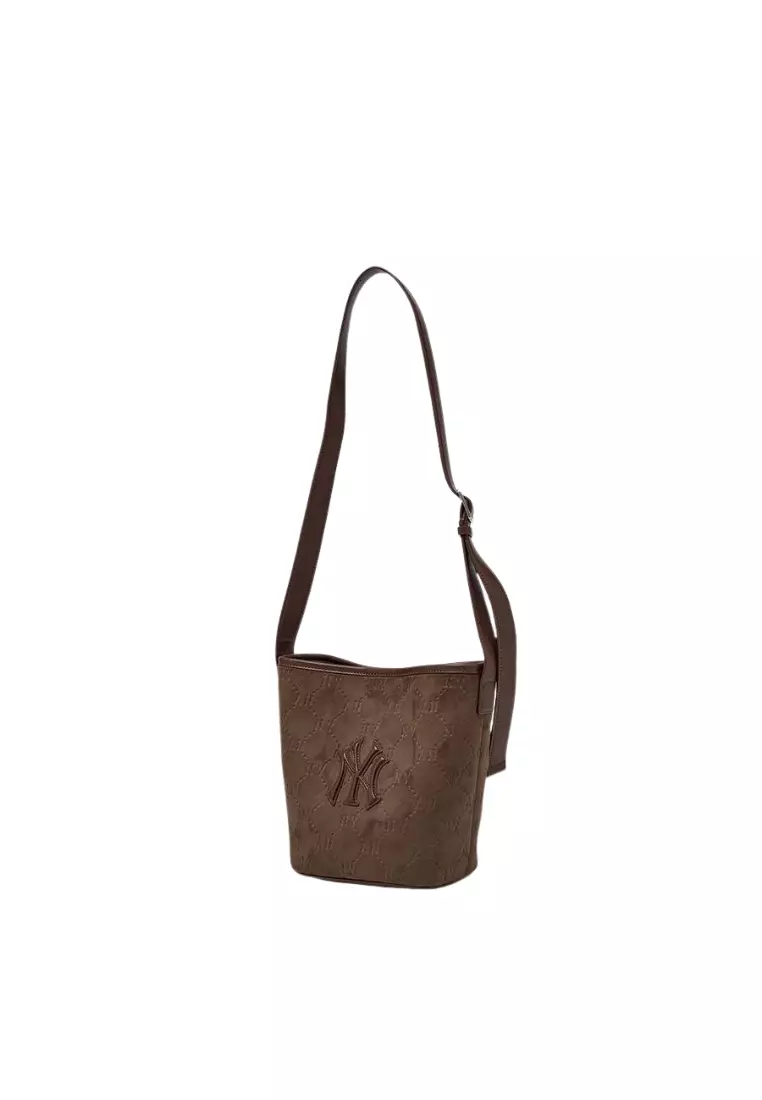 Monogram Suede Bucket Bag - NY Brown