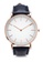 NUVEAU blue and navy Round Face Rose Gold White/Navy Blue Strap Watch NU245AC75LNGMY_1