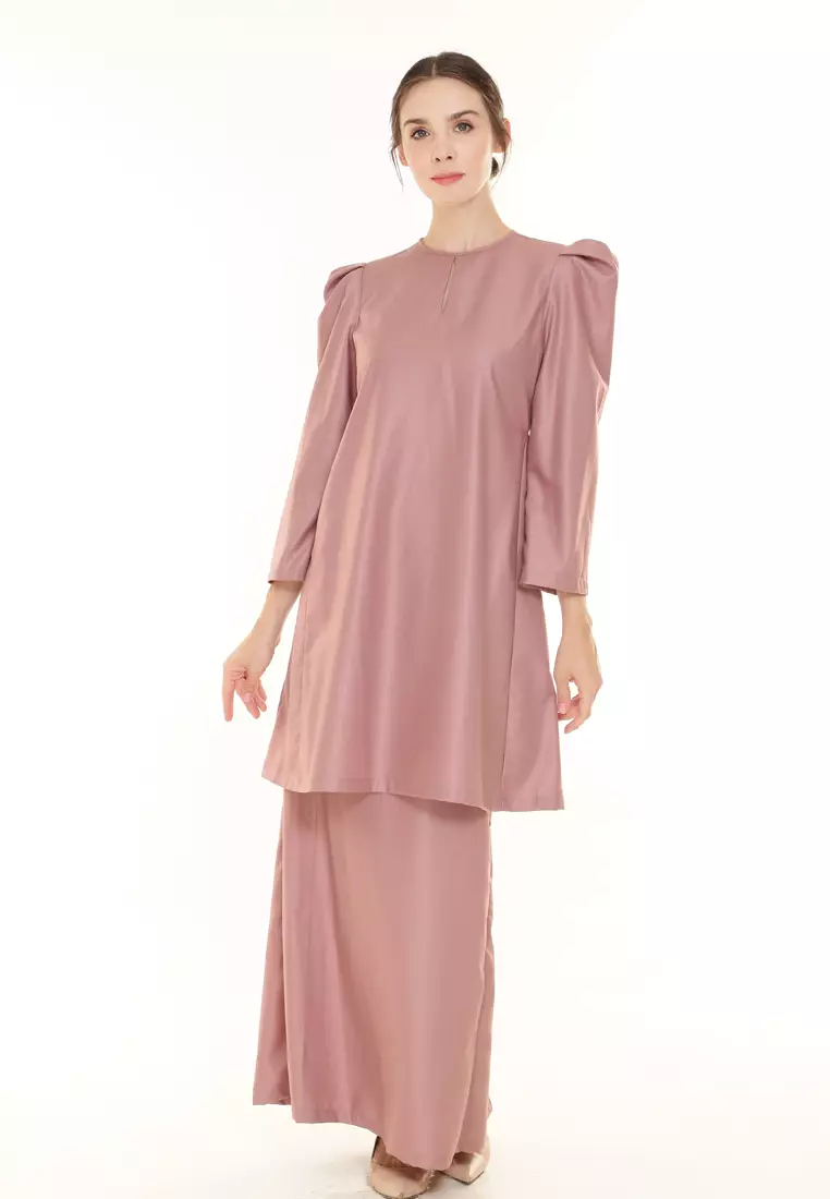 Yarra Kurung Pahang Modern in Dusty Pink