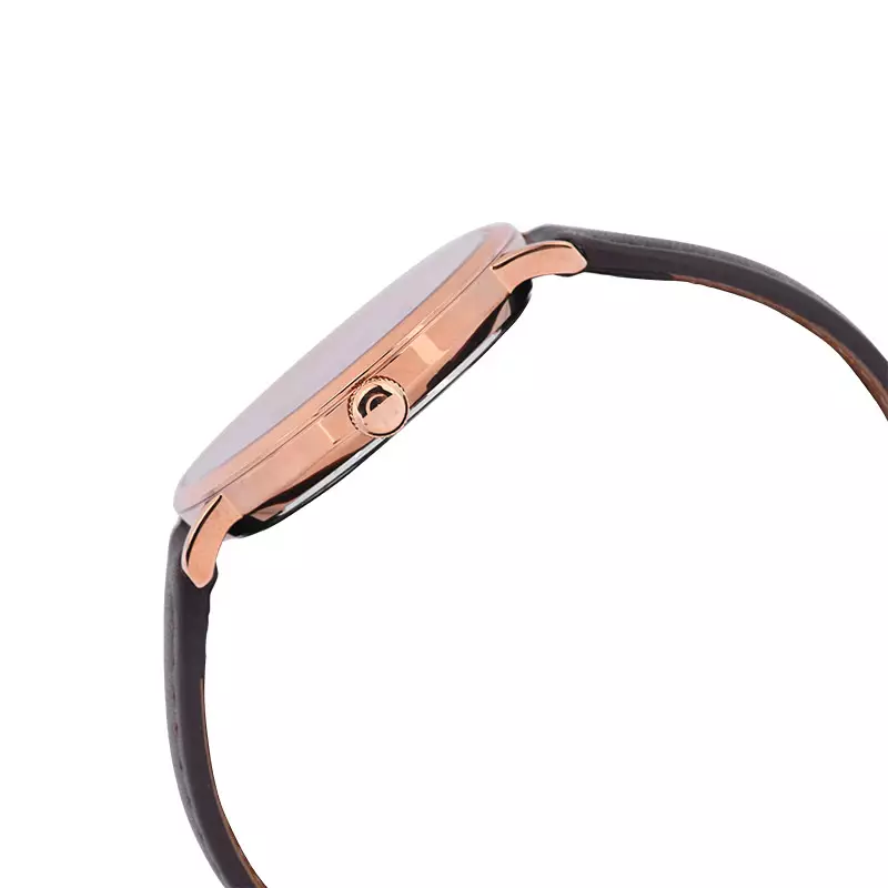 Jam Tangan Pria Alexandre Christie Classic Steel AC 8698 MH LRGSLBO Men Sapphire Pattern Dial Brown Leather Strap