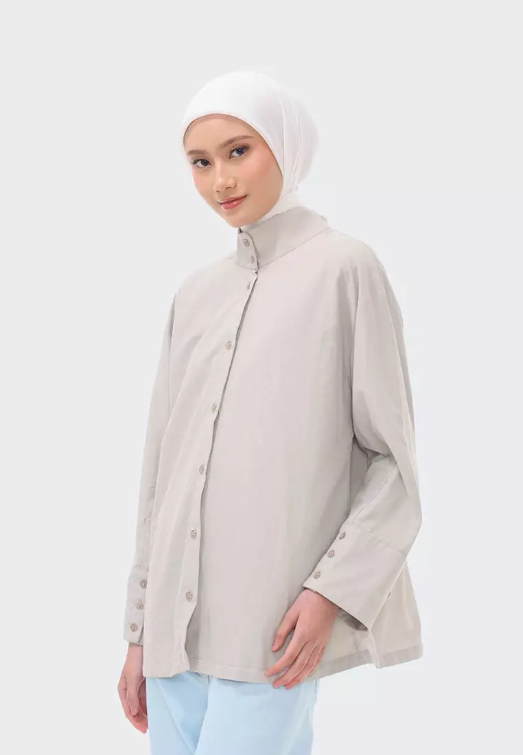 Ria Miranda Cloud Grey Damma Top