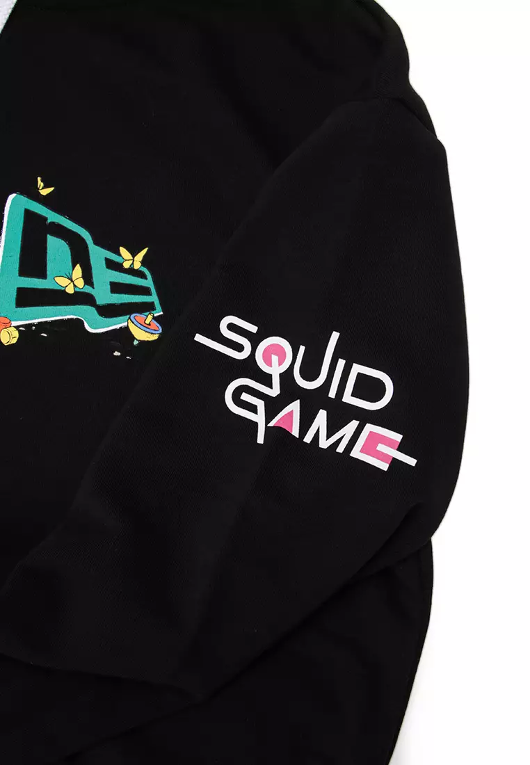 NE x Squid Game Black Graphic Oversized Hoodie