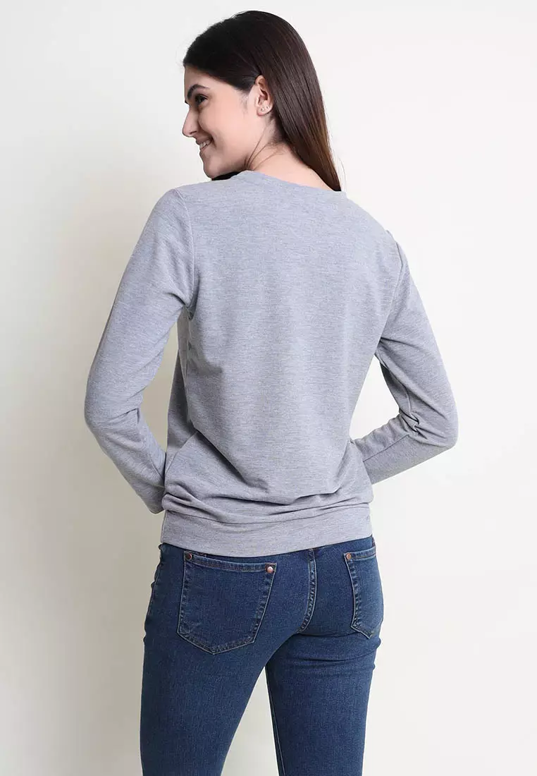 Buy Nicole Nicole Round Neckline Long Sleeve Sweatshirt Online Zalora