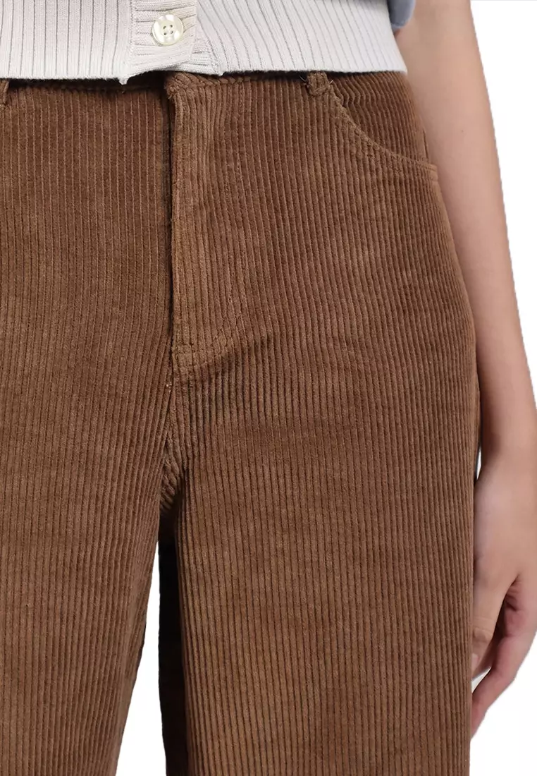 Low Waist Straight Leg Corduroy Pants