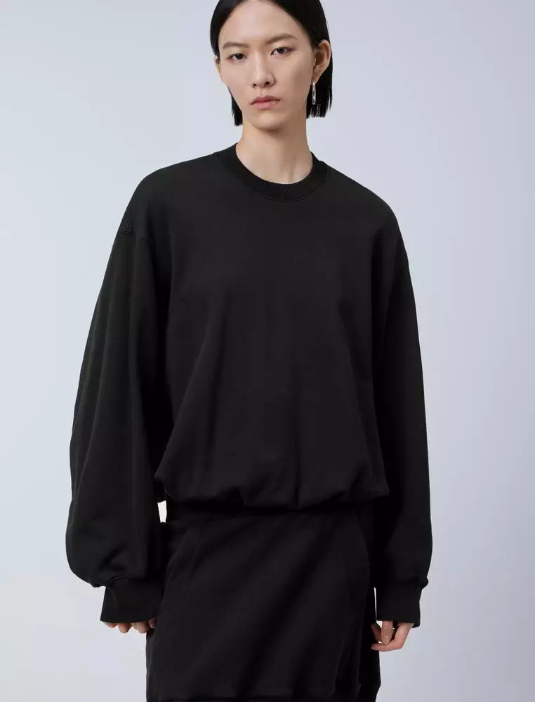 纯色休闲长袖连衣裙