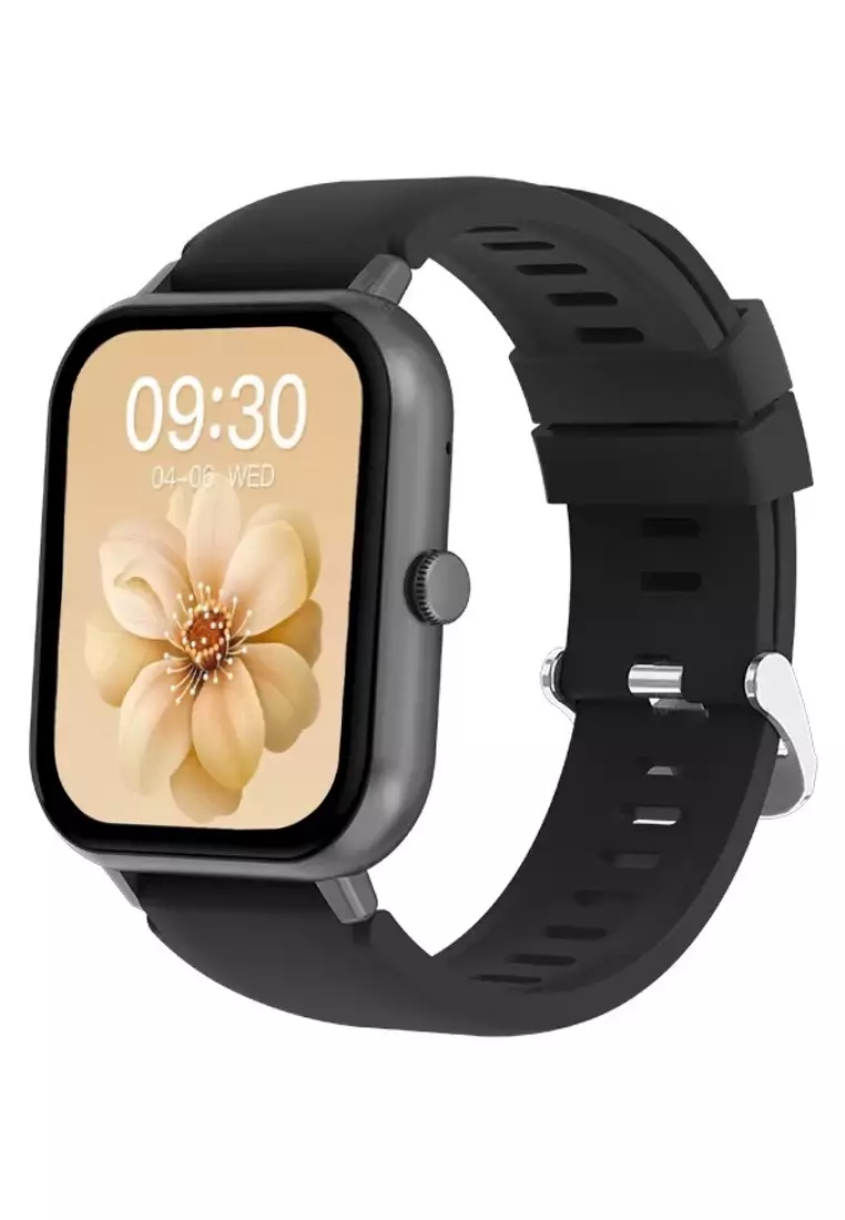 Unisex Rectangular Smart Watch - Black