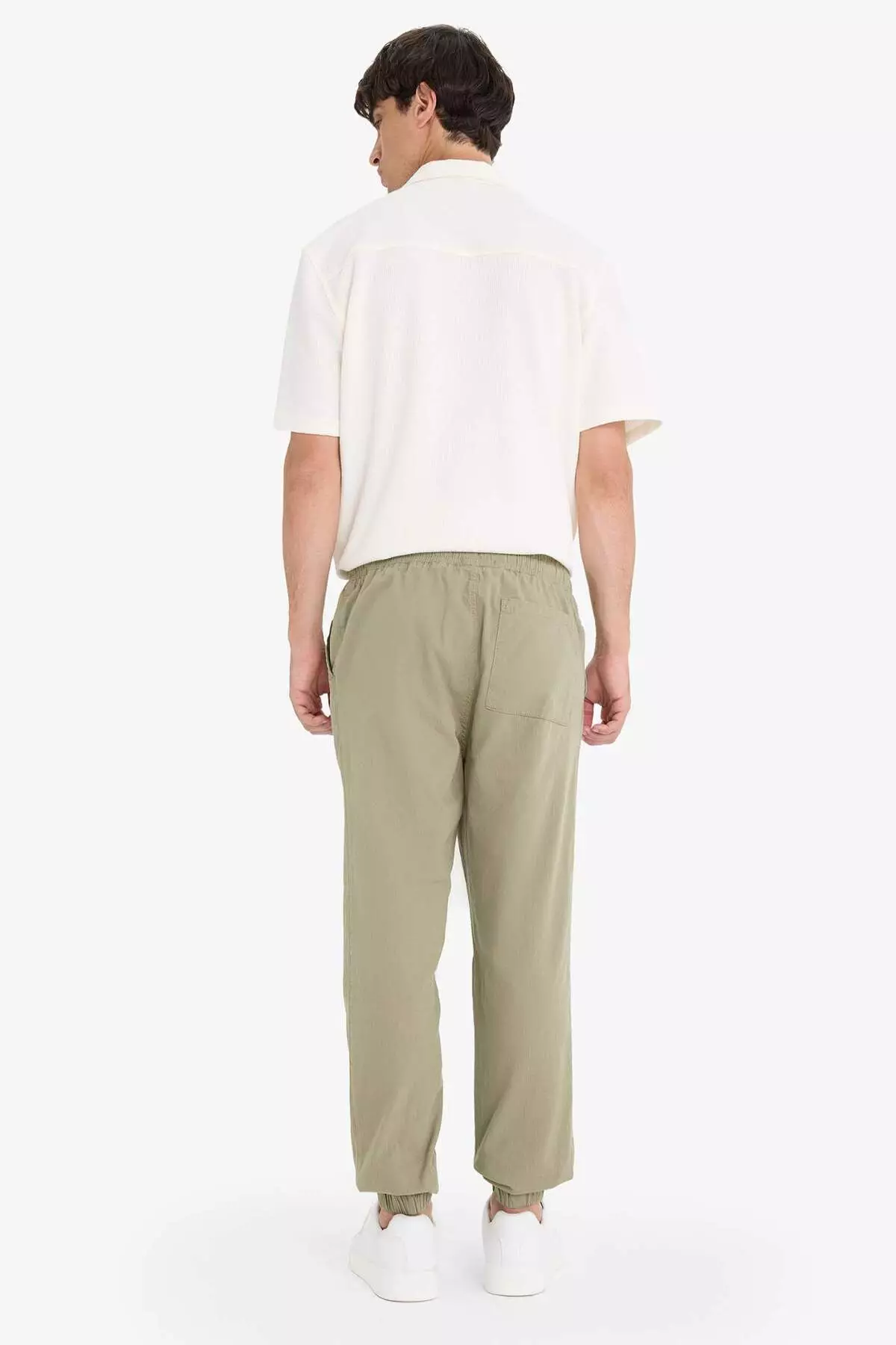 100% Cotton Cargo Jogger Pants Three Pockets E0834Ax25Sm