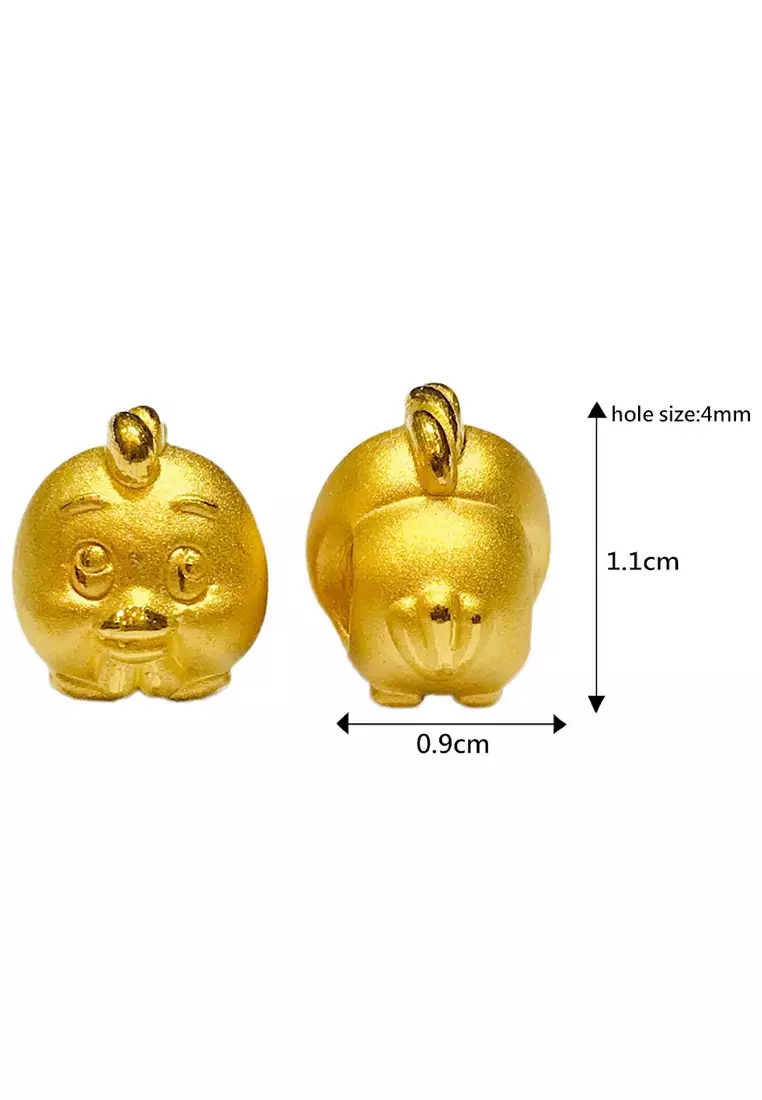 LITZ 999 (24K) Gold Zodiac Rooster Charm 生肖鸡 EPC0999 (1.05g)