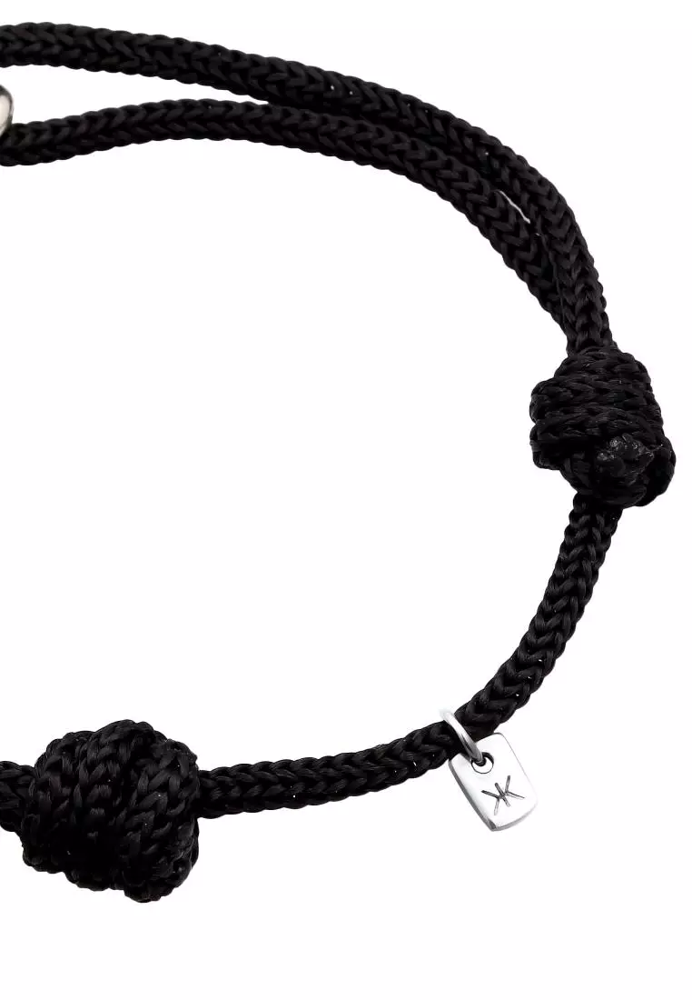 男士手链 链式元素 尼龙带 黑色