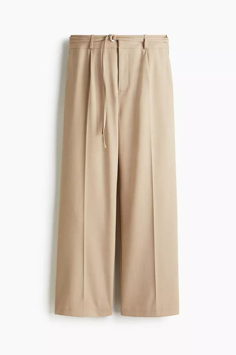 Belted tailored trousers