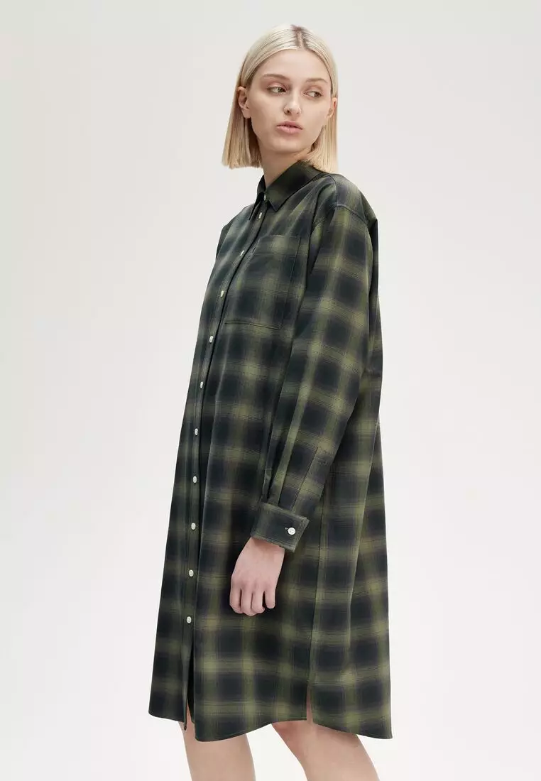 green check shirt dress Venetia Dress - Victorian Check