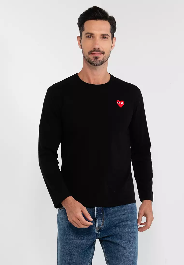 Small Red Heart Long-Sleeve T-Shirt (tr)