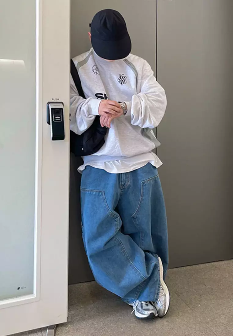 2024 Retro Loose Jeans Korean Pants CA24090318BL