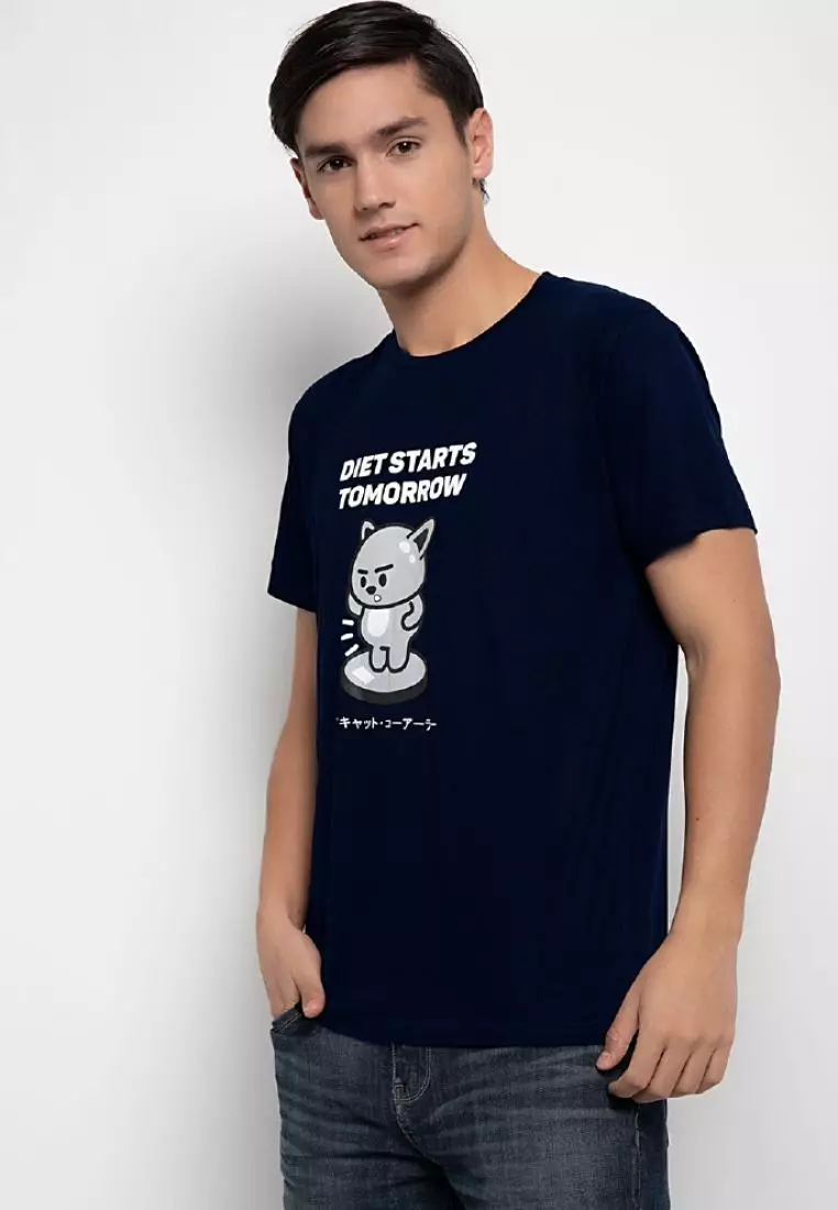 MTH44 thirdday tido diet navy t-shirt unisex pria