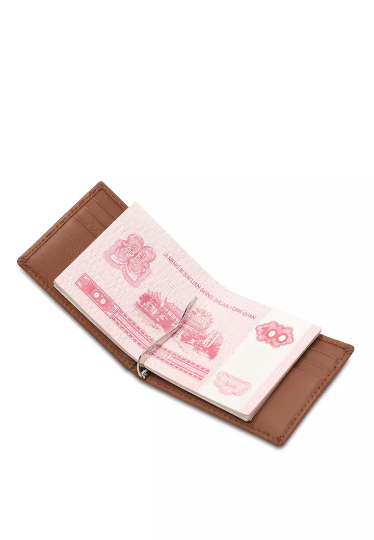 Men's Genuine Leather RFID Blocking Money Clip Wallet