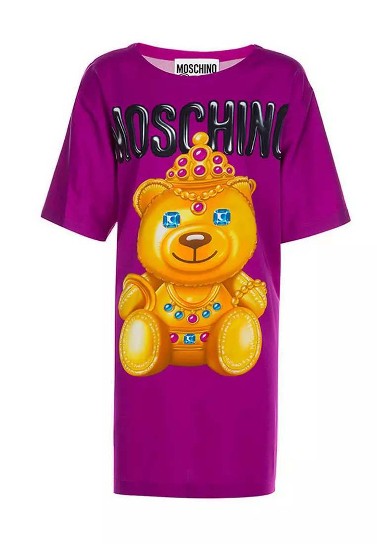 Buy MOSCHINO Crowned Teddy Oversize T-Shirt in Fuchsia 2025 Online