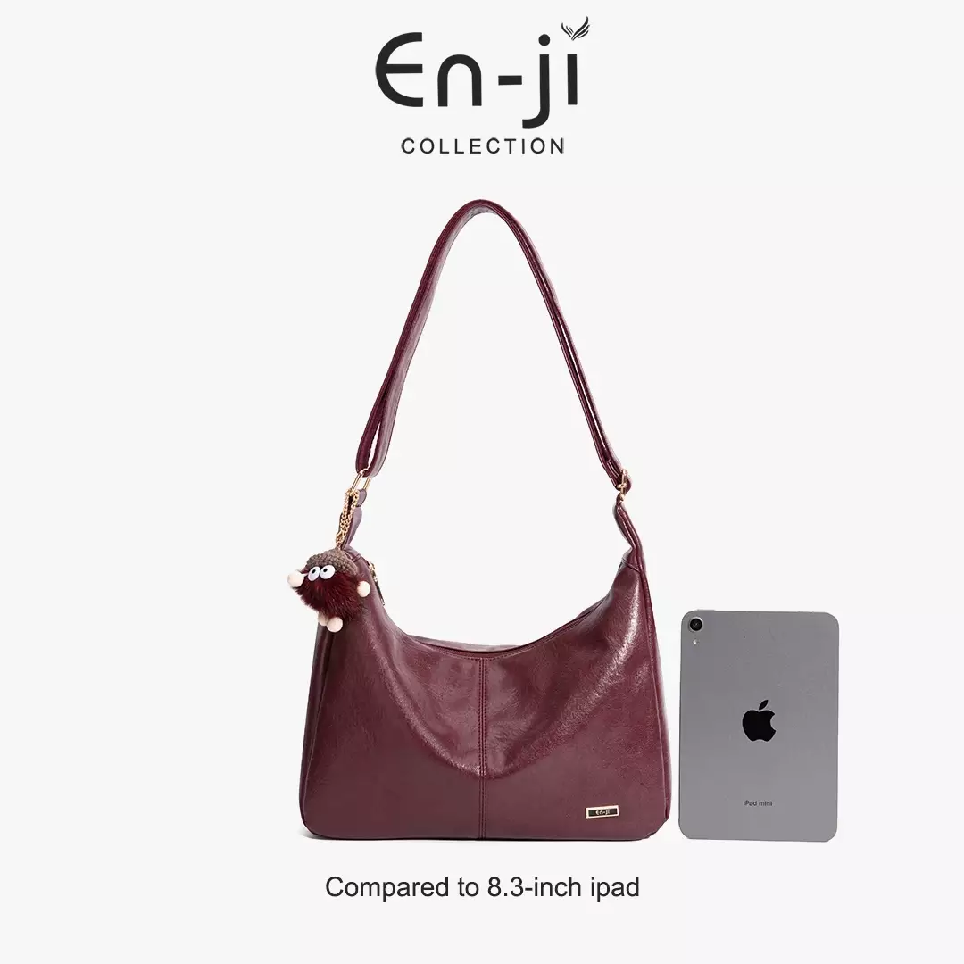 En-ji Meiko Shoulderbag Wanita Warna Nougat
