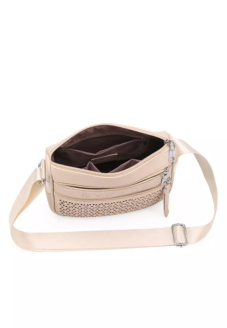 GYKACO DEONA Beige - Tas Wanita Sling Bag - Fashion Top Handle Bag (Import)