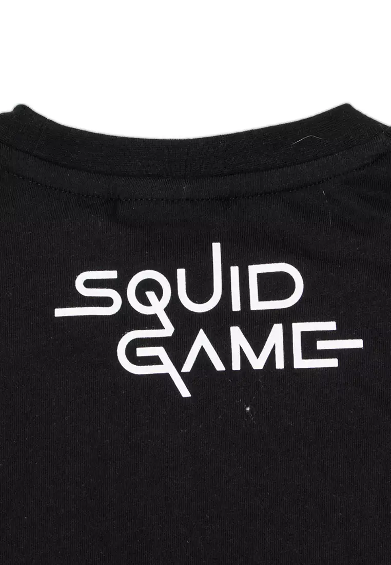 NE x Squid Game Black Graphic Oversized Short Sleeve T-Shirt