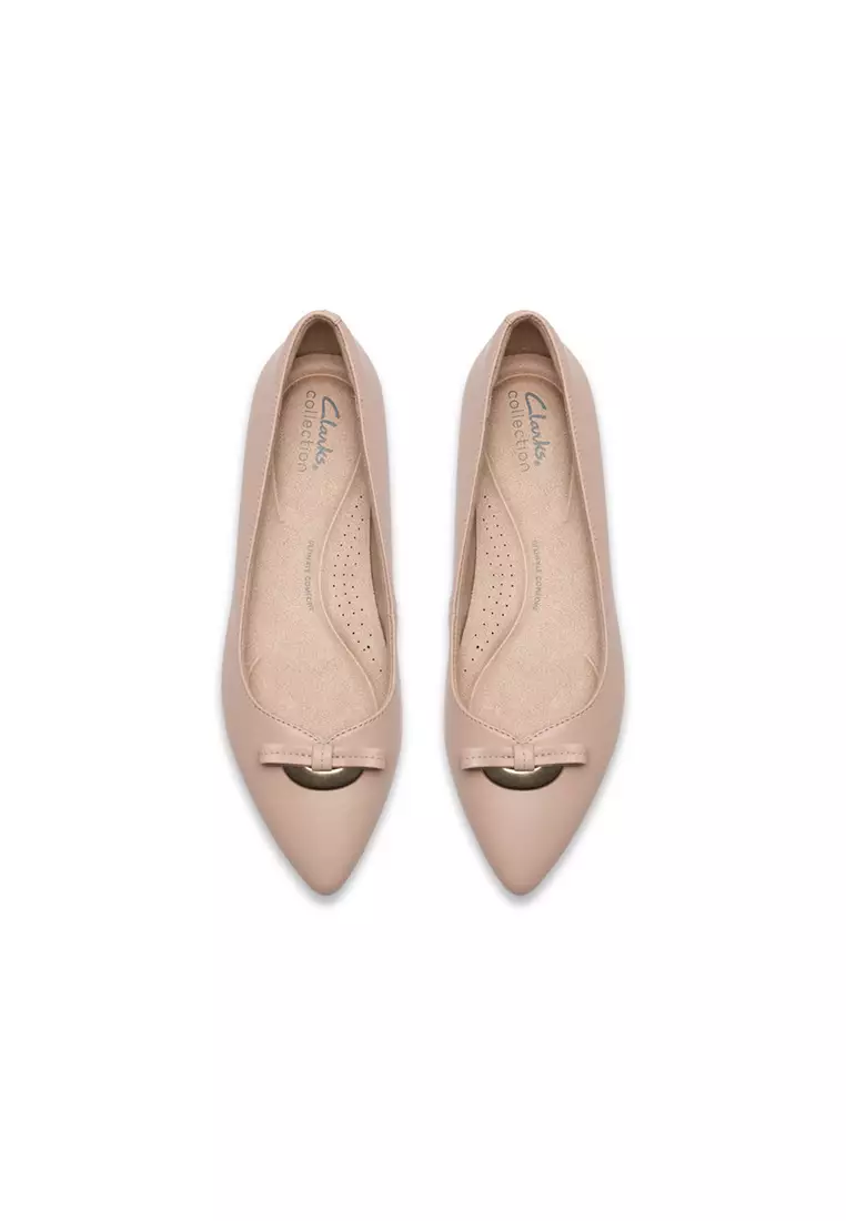 Womens Natalyn Trim Ballerina Light Pink Lea - Wide Fit