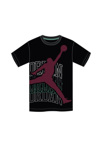 Jordan black Jordan Boy's Jumpman Stack Up Short Sleeves Tee - Black CE5CCKA142B8A5GS_1