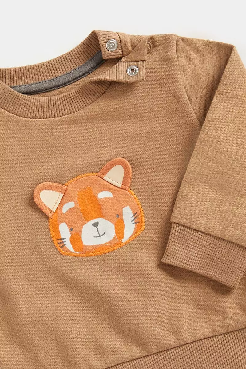Mothercare Brown Character Sweat Top - Sweater Bayi Laki-laki (Coklat)