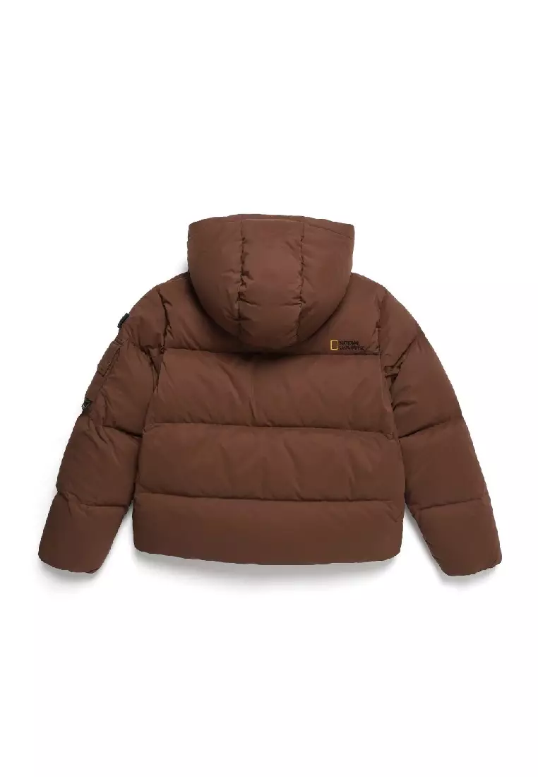 女裝GOLDEN MOLE短版連帽羽絨外套