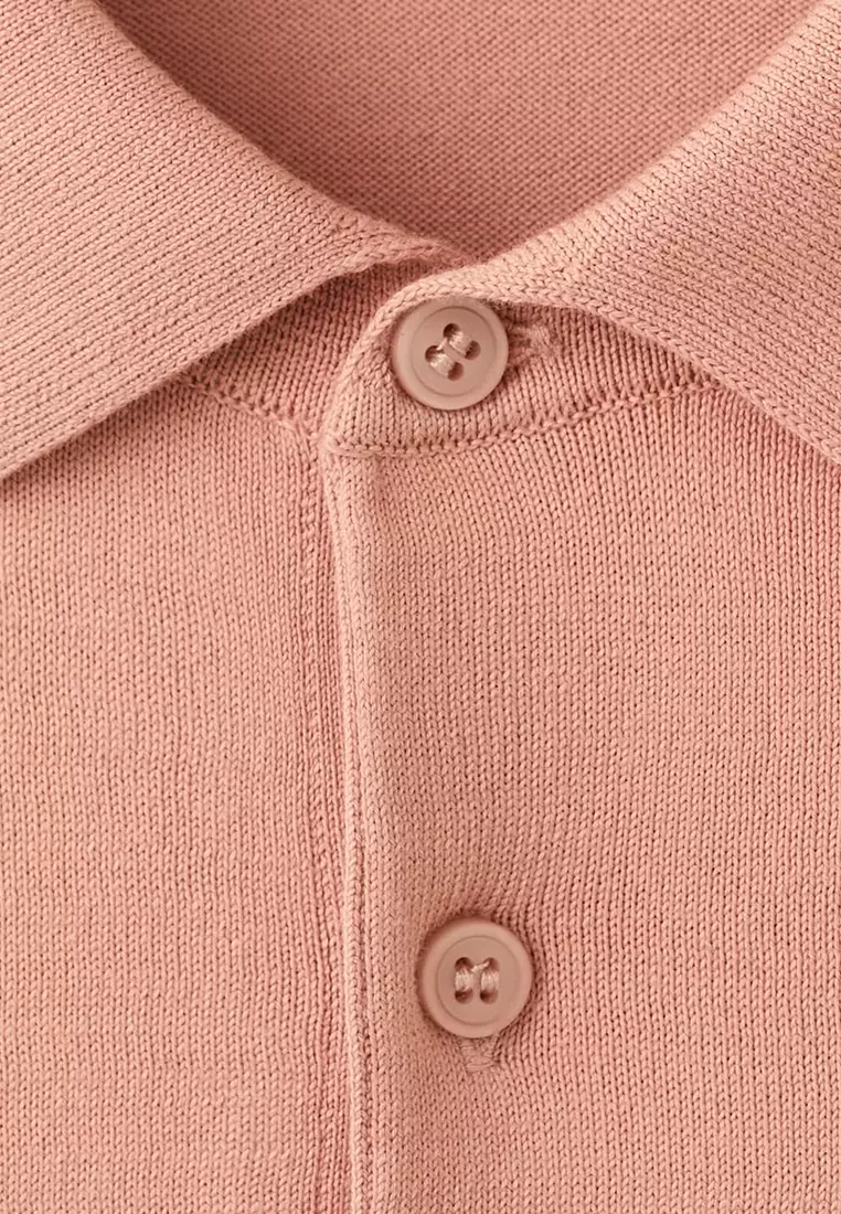 Fine-Knit Polo Shirt