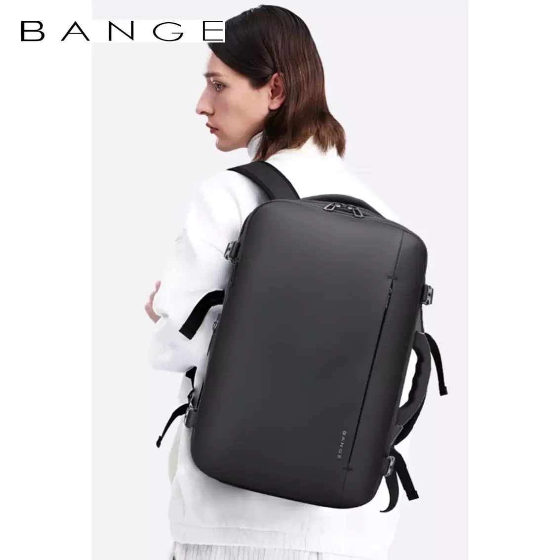 Tas Backpack Ransel Laptop Pria Travel USB TSA Lock weight handle vacuum Expandable Bange BG1909-8