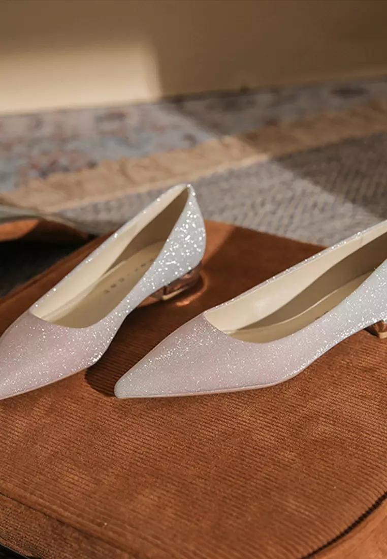 2.5CM Wedding Banquet Sequin Low Heels IF2215