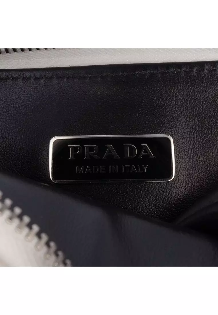 Pre-Loved Prada Mini Brushed Leather Triangle Chain Pouch