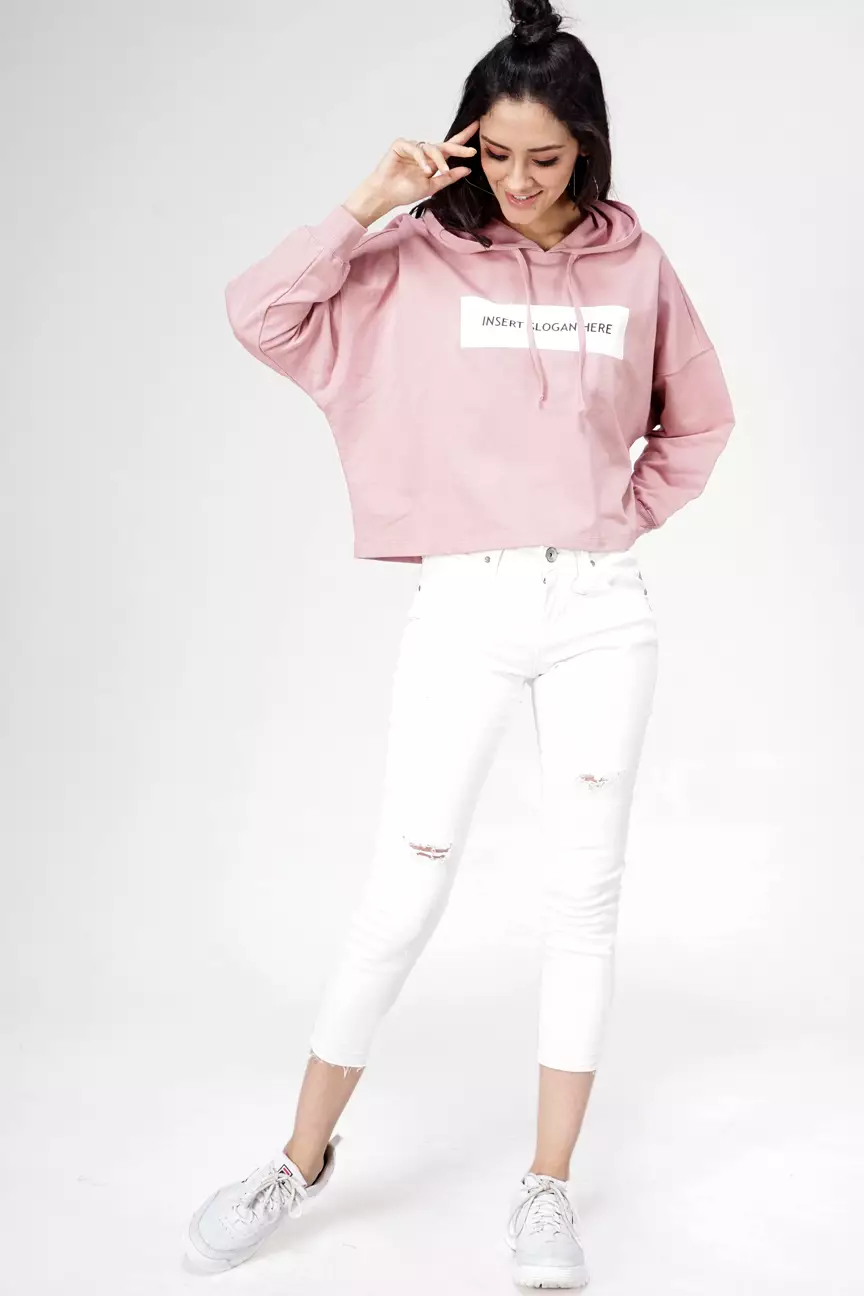 Sweater Wanita Ivory Pink