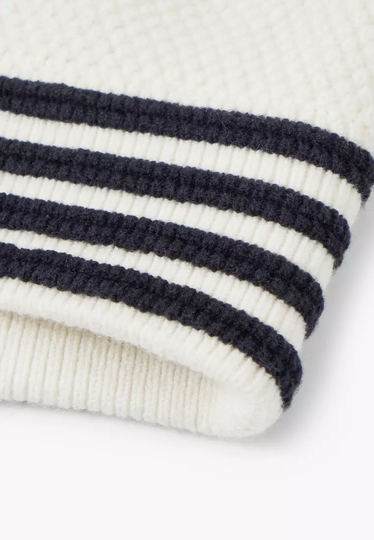 女裝鳶尾花 LOGO 拼色條紋針織外套 開襟毛衣