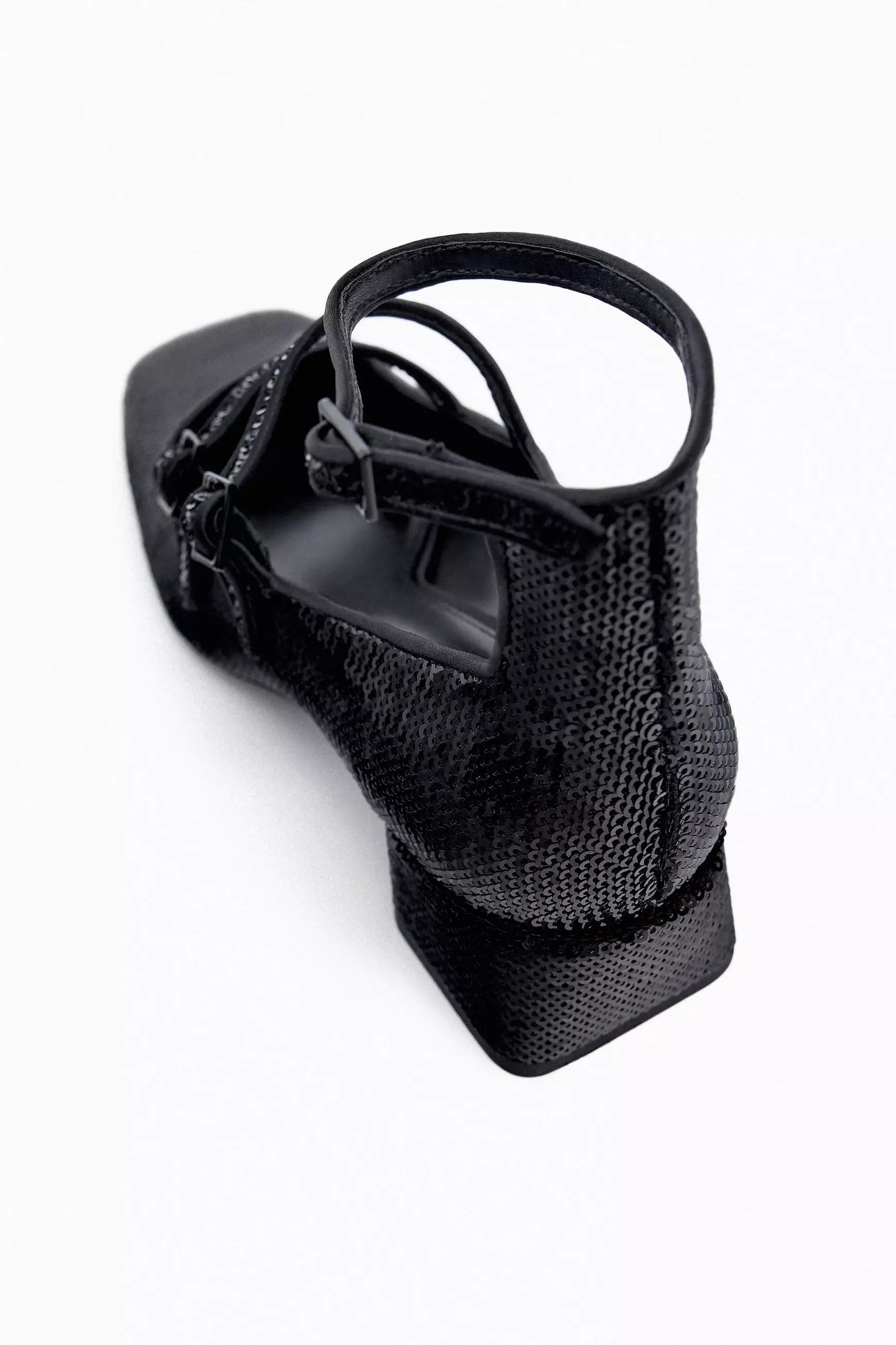 ZARA Block-Heel Sequinned Shoes 2025 | Buy ZARA Online