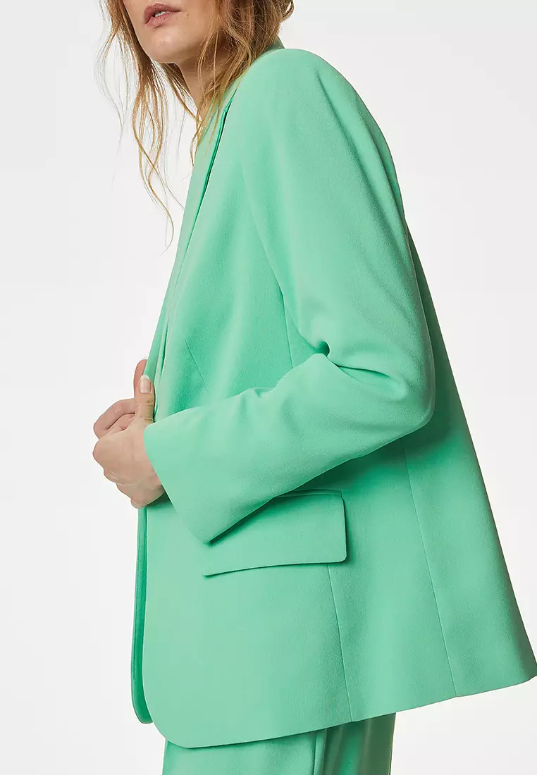 Crepe Relaxed Single Breasted Blazer