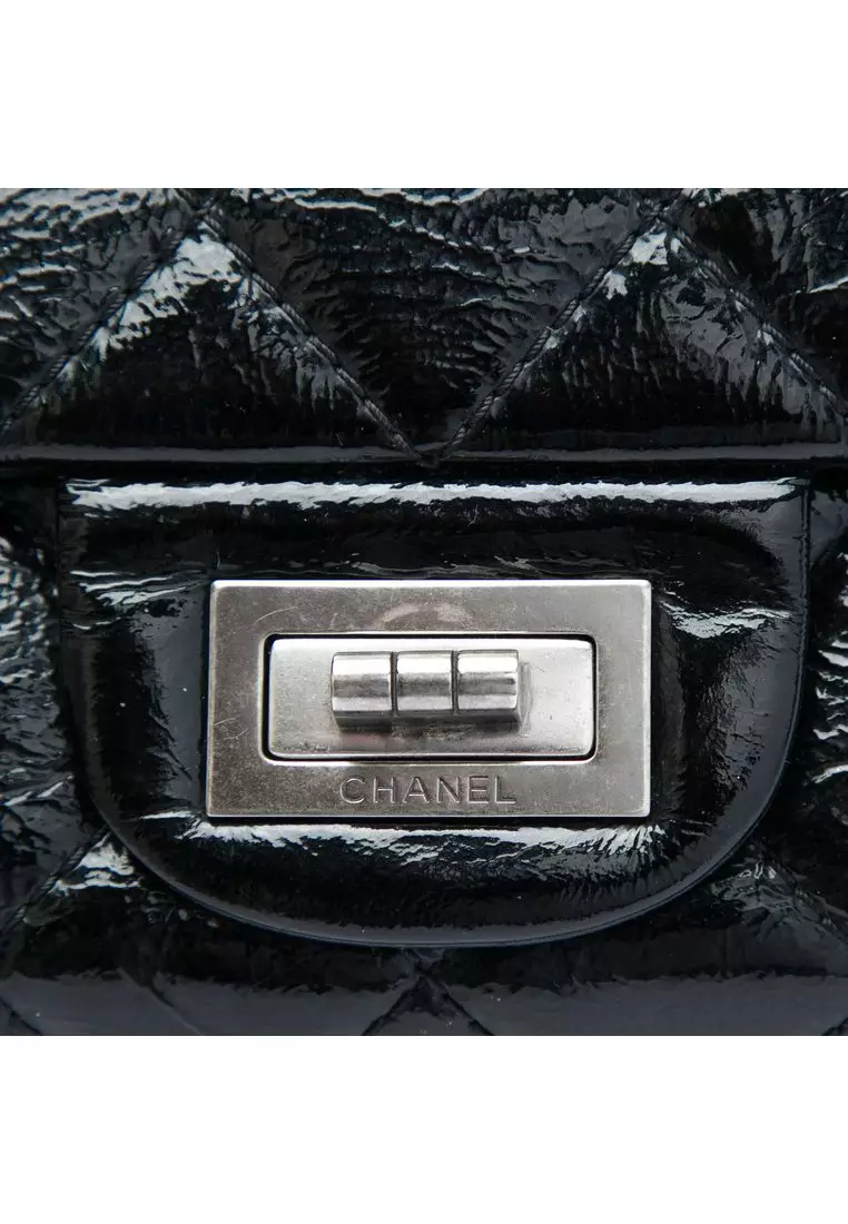 Pre-Loved Chanel Quilted Crinkled Patent Reissue 2.55 Double Flap 227