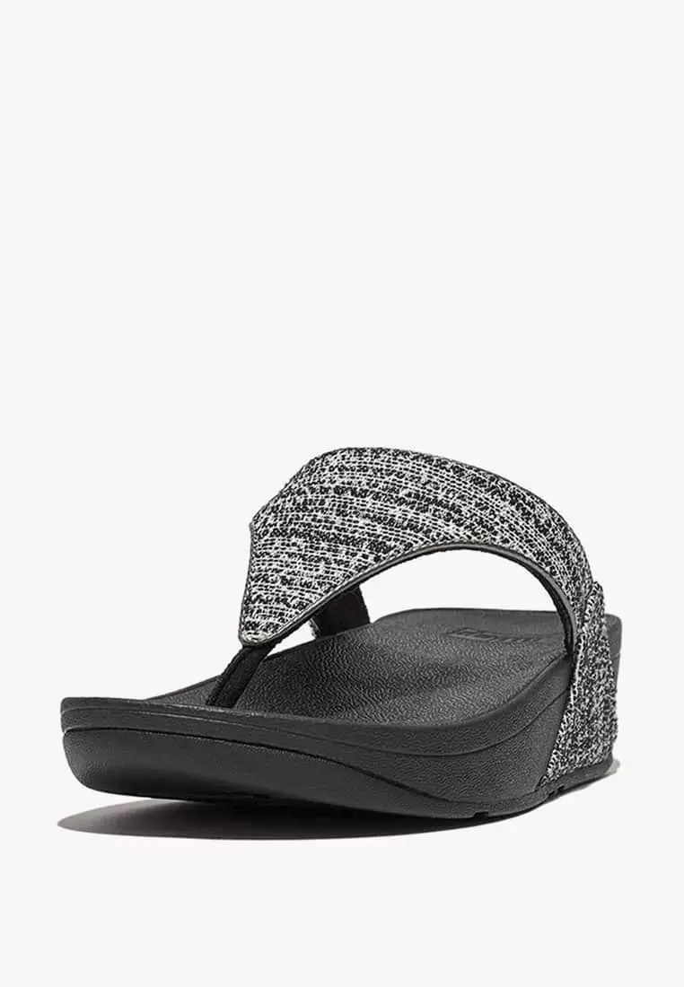 Discount on Fitflop  shoes - SKU: Fitflop Lulu Shimmerweave Toe-Post Sandals Go1-231 Black Mix